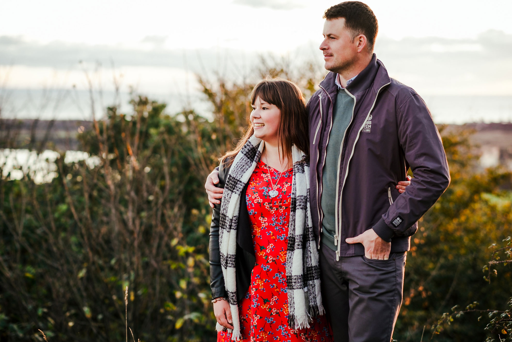 engaged couple in South Wales at margam park