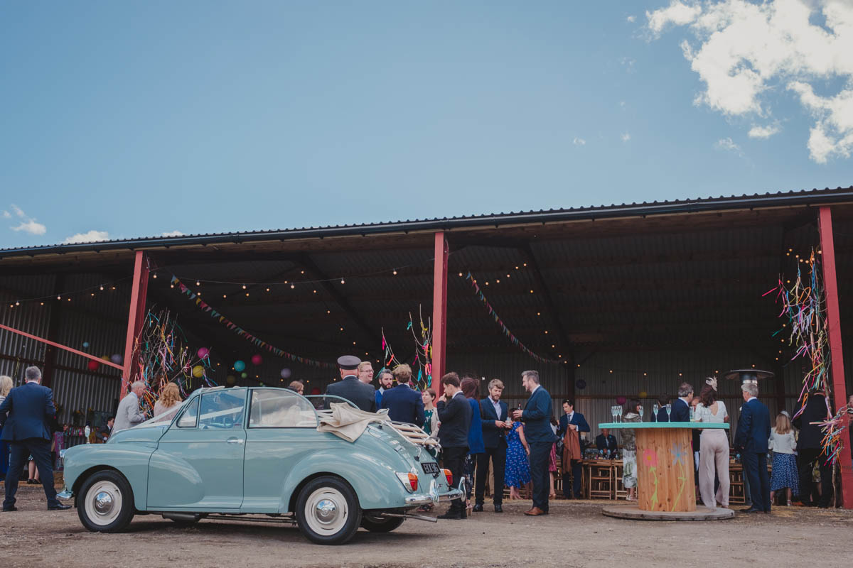 the farm in Wiltshire which has been decorated for the wedding