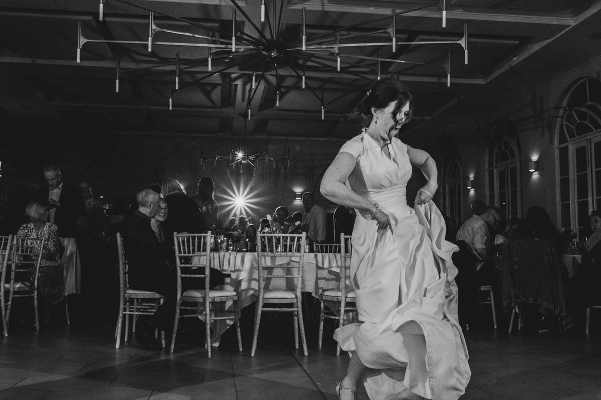 the bride dances wildly