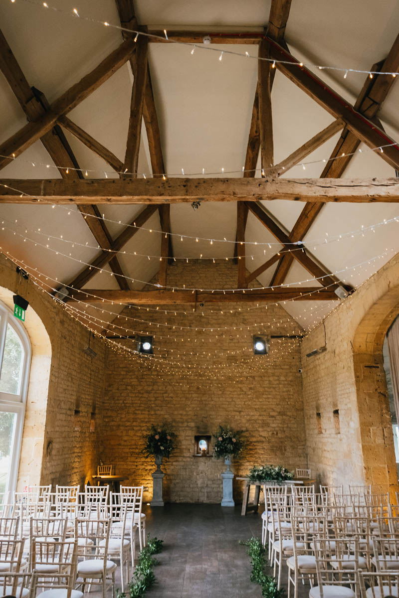 a shot of the wedding ceremony room before anyone's arrival at Lapstone barn