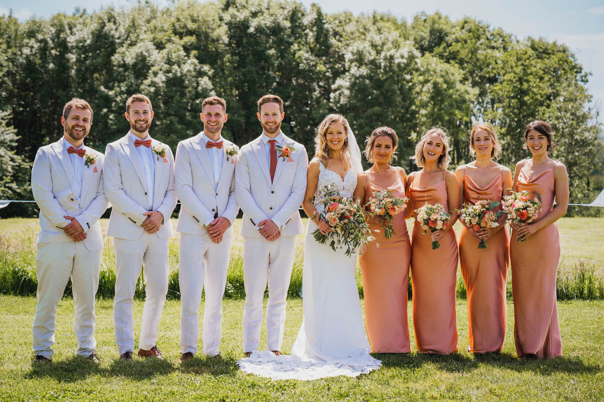 the bride, groom and their bridal party