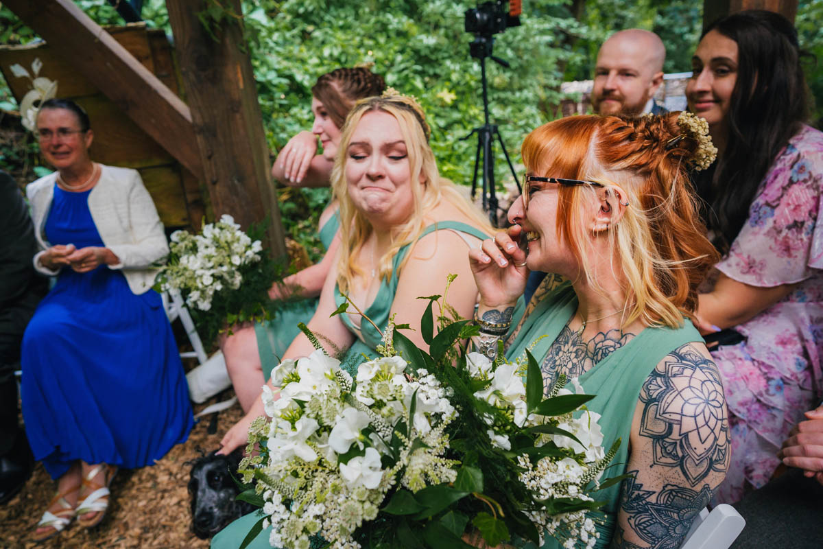 wedding guests get emotion during the wedding ceremony