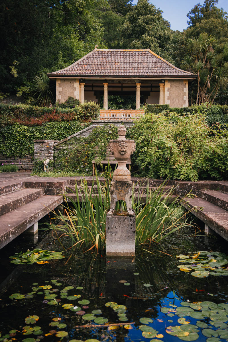 a landscaped pond in the gardens