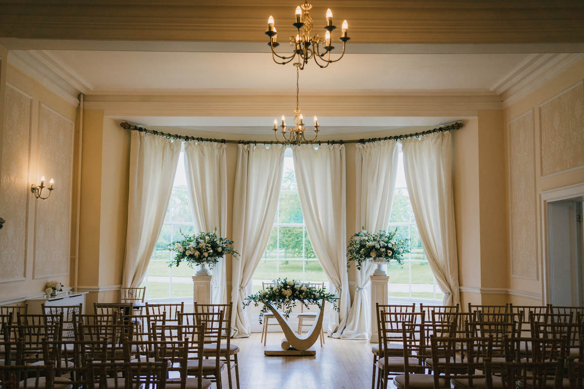 the wedding ceremony room at eastington park