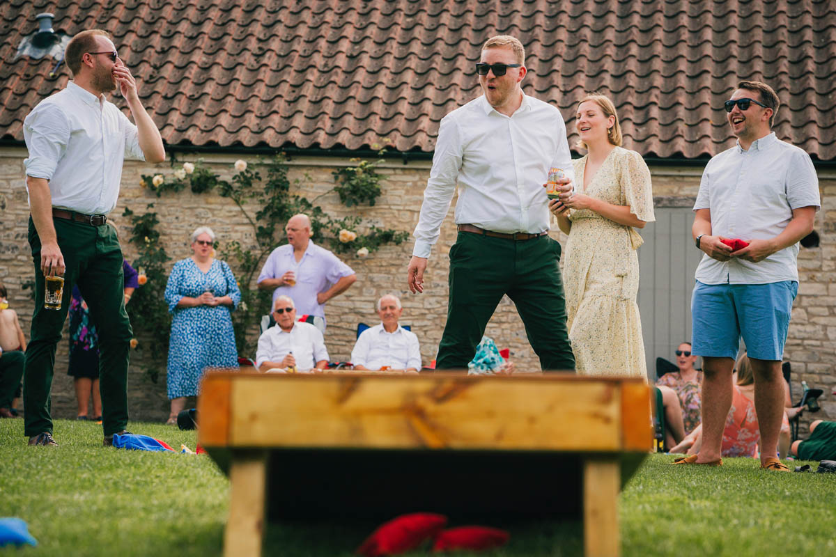 lawn games during the drinks reception