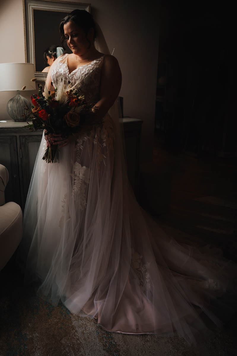 bridal portrait in window light