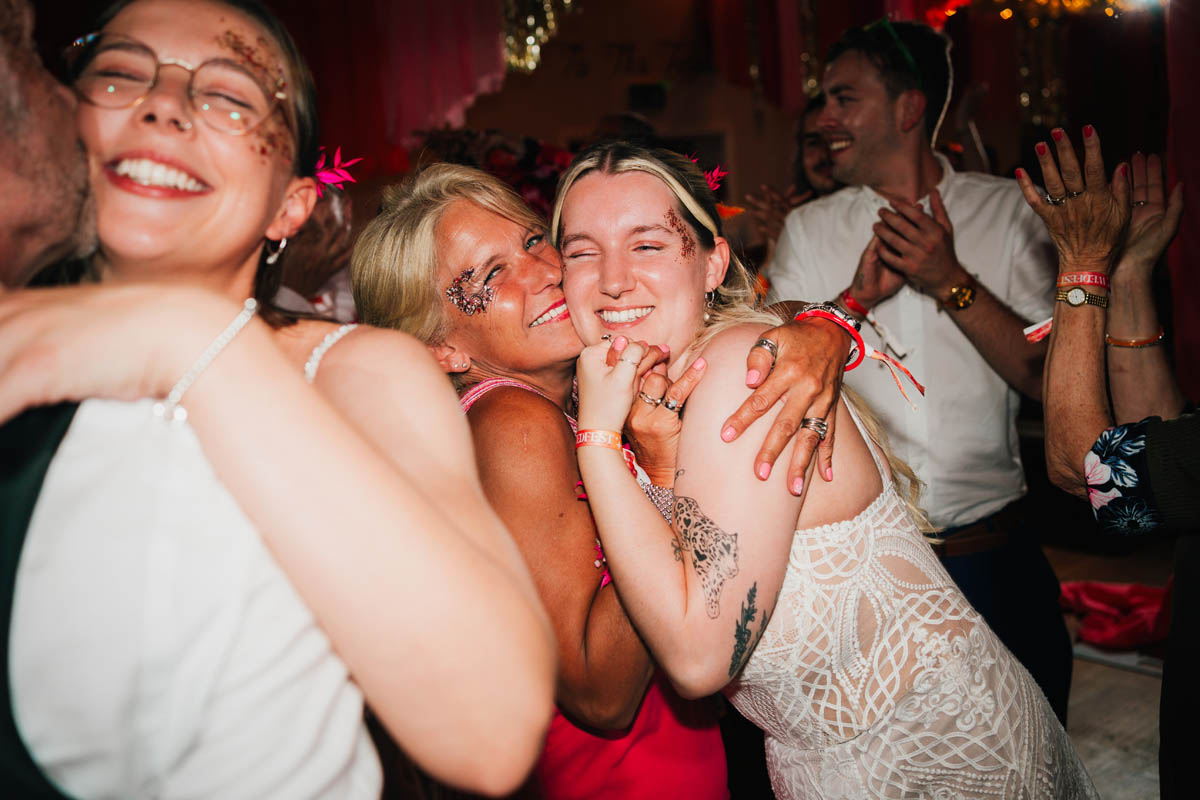 wedding guests on the dance floor