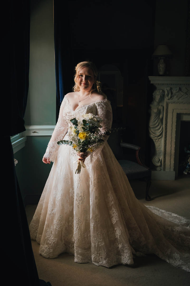 bridal portrait in window side-light
