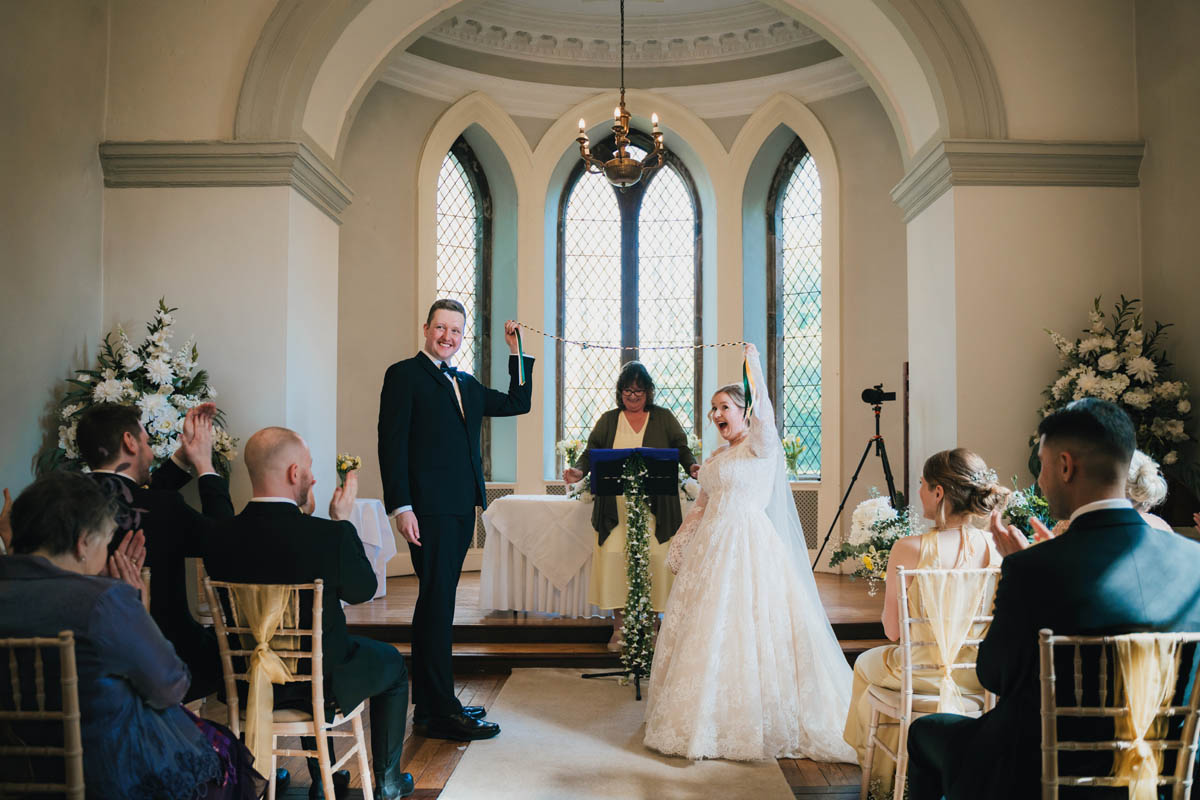 celebrant led ceremony where the couple tie the knot