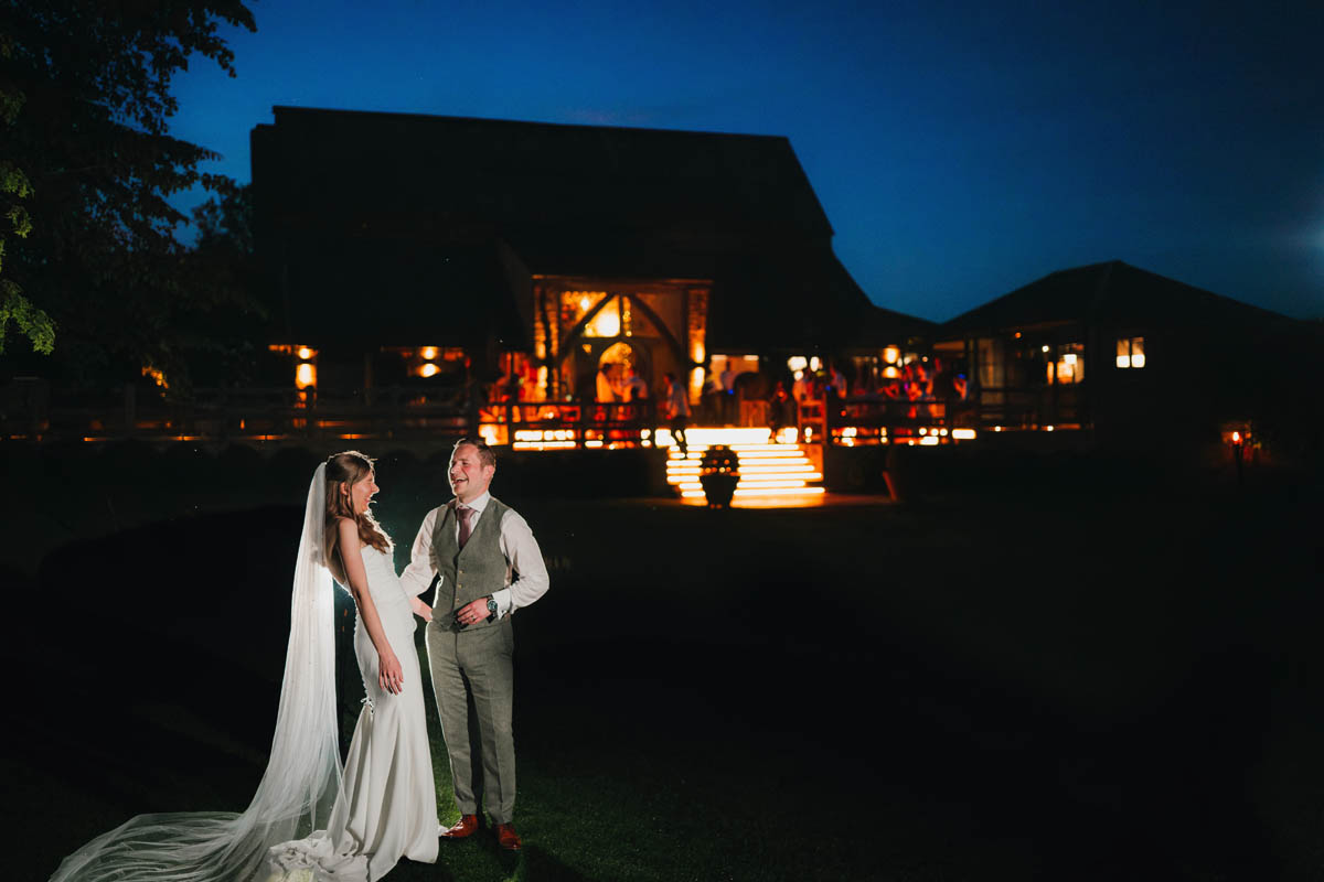 night portrait using off-camera flash at Cripps Barn